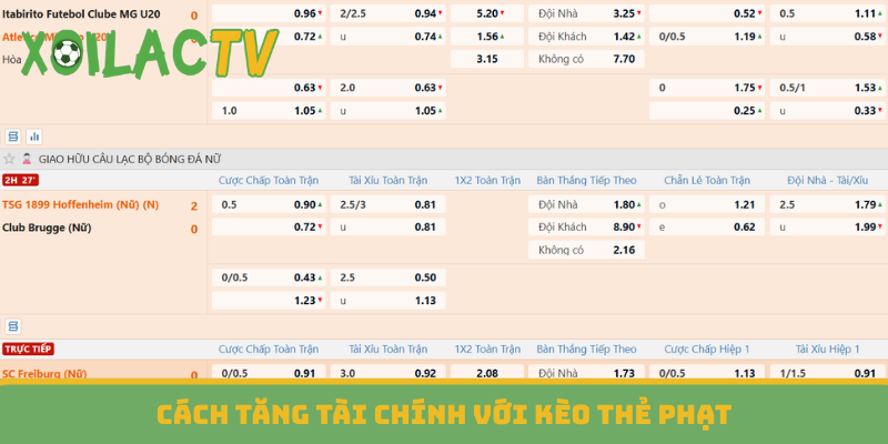Cách tăng tài chính với kèo thẻ phạt