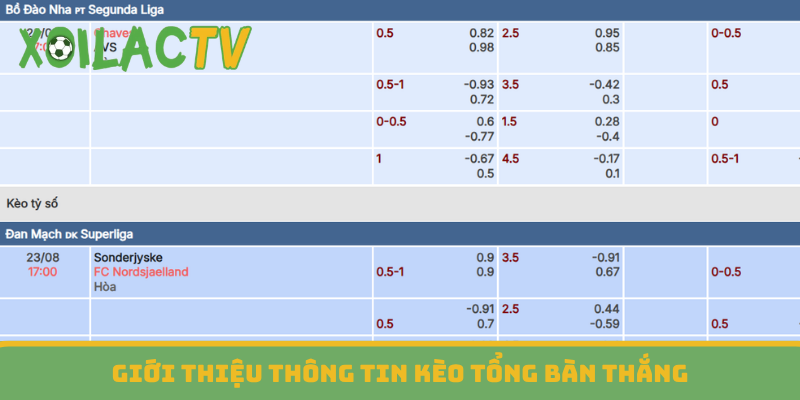 Giới thiệu thông tin kèo tổng bàn thắng